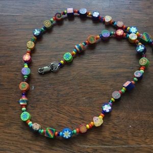 HANDMADE super-detailed bead and clay necklace